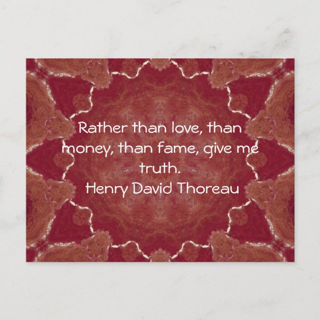 Henry David Thoreau Wisdom Quotation Sprichwort Postkarte (Vorderseite)