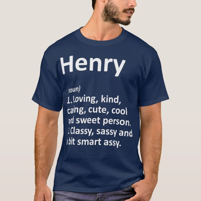 HENRY Definition Personalisiert Name Funny Gift T-Shirt (Vorderseite)