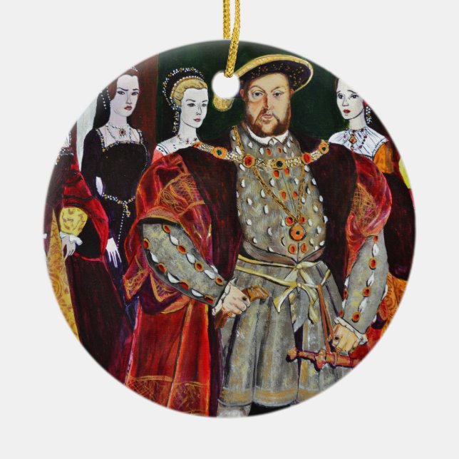 Henry die achten und seine sechs Ehefrauen Keramik Ornament (Vorne)