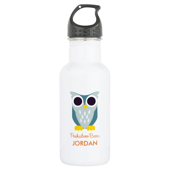 Henry die Eule Edelstahlflasche (Vorderseite)