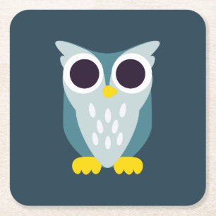 Henry die Eule Rechteckiger Pappuntersetzer