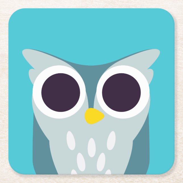 Henry die Eule Rechteckiger Pappuntersetzer (Vorderseite)