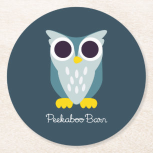 Henry die Eule Runder Pappuntersetzer