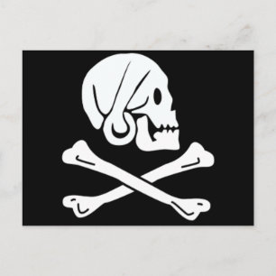 Henry Every authentique pirate flag Postkarte