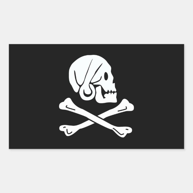 Henry Every Flag Pirate Flag Rechteckiger Aufkleber (Vorderseite)