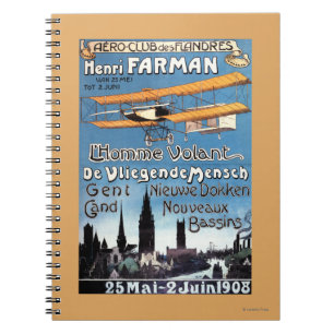Henry Farman fliegt das Flying Man Promo-Poster Notizblock