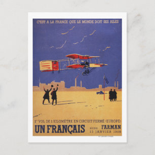 Henry Farman fliegt in Issy-les-Moulineaux Postkarte