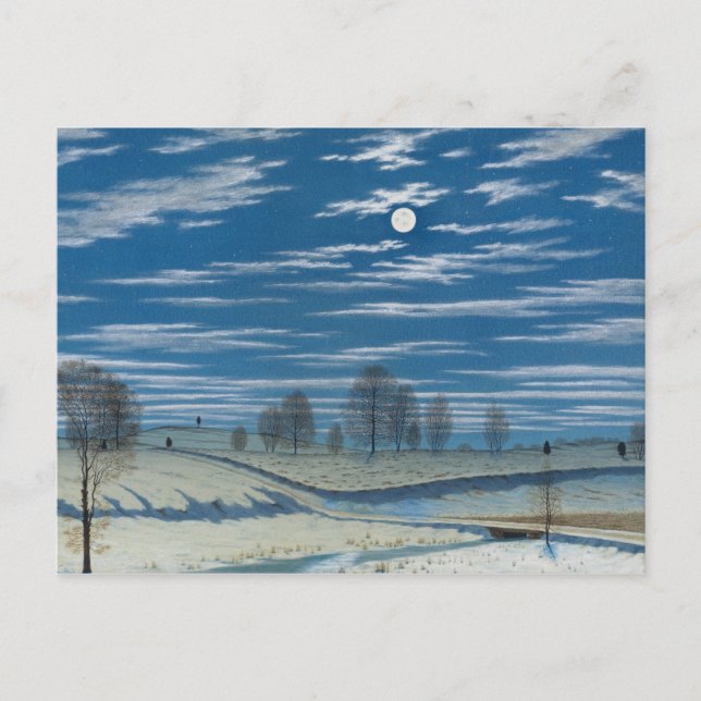 Henry Farrer - Winterlandschaft im Mondschein Postkarte (Vorderseite)