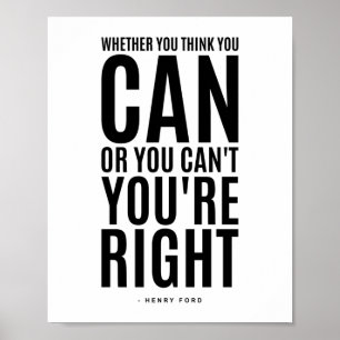 Henry Ford Inspiration Zitat Poster