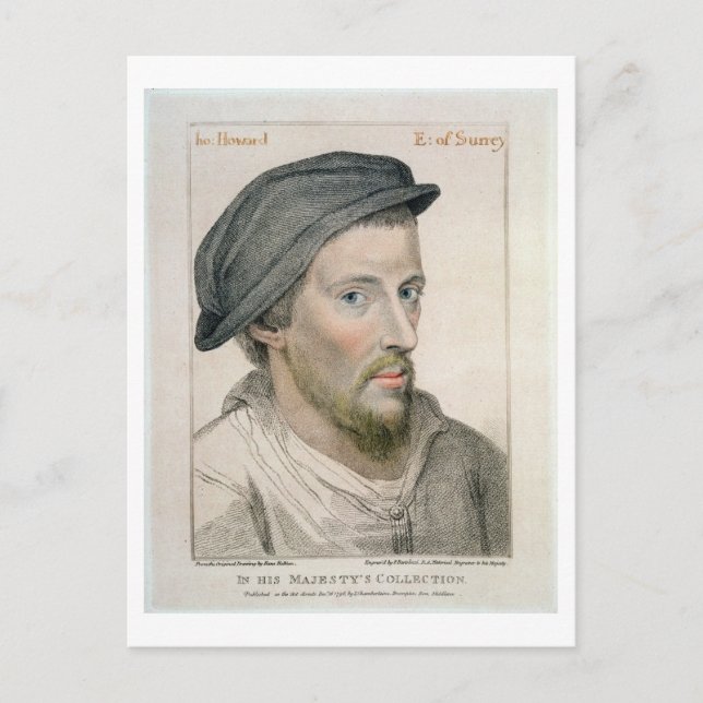 Henry Howard, Earl of Surrey (c.1517-47), graviert Postkarte (Vorderseite)