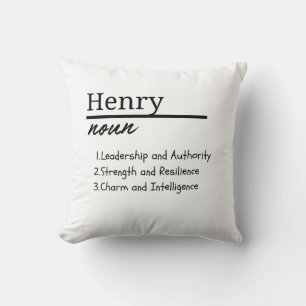 Henry, Jungenname Personalisierte Namensdefinition Kissen