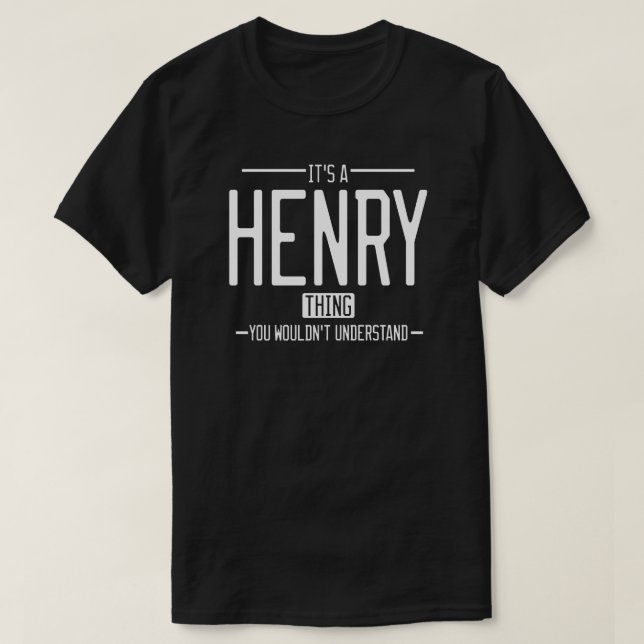 Henry lustige Nachname-Familie T-Shirt (Design vorne)