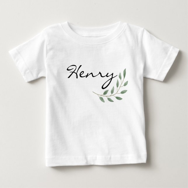 Henry Name offenbaren Kleidung Naturleaf botanisch Baby T-shirt (Vorderseite)