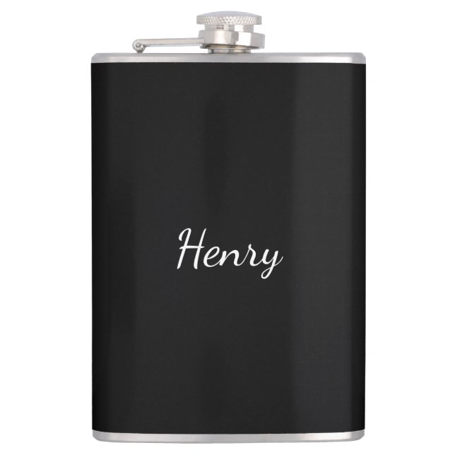 Henry Name Typografie Personalisiertes Geschenk  Flachmann (Vorderseite)
