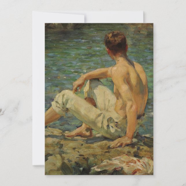 Henry Scott Tuke Gold und Green Einladung (Vorderseite)