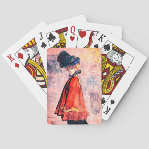 Henry Somm - Elegant in Red Cape Spielkarten