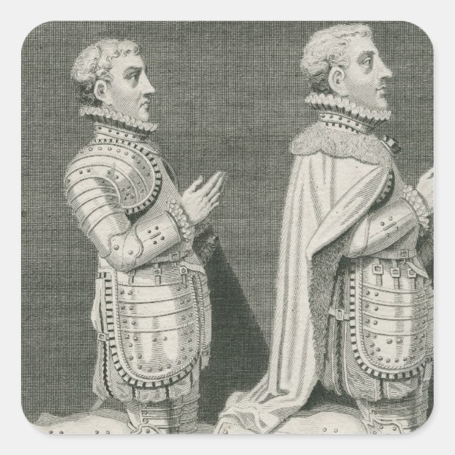 Henry Stuart, Lord Darnley und sein Bruder Quadratischer Aufkleber (Vorderseite)