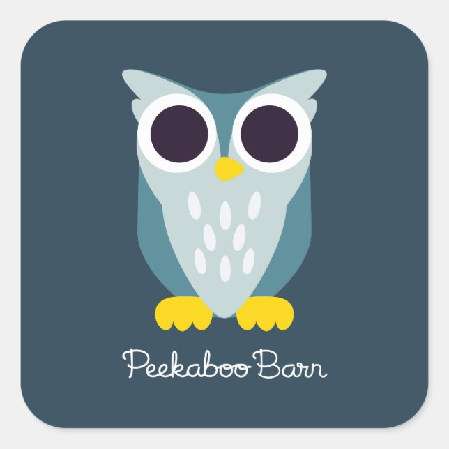Henry the Owl Quadratischer Aufkleber (Vorderseite)