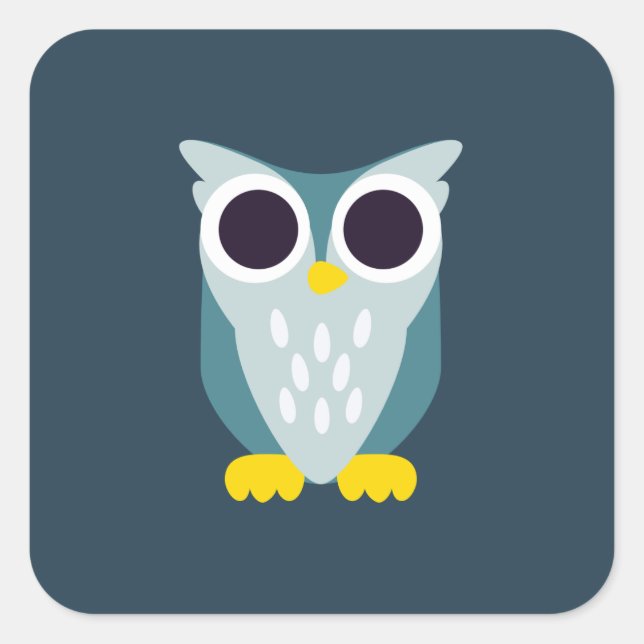Henry the Owl Quadratischer Aufkleber (Vorderseite)