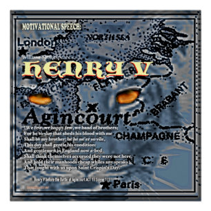 Henry V Motivierend Speech Poster