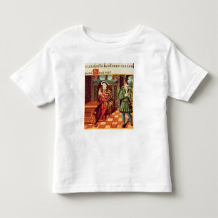 Henry VIII eine Harfe mit seinem Dummkopf spielend Kleinkind T-shirt