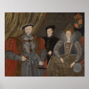 Henry VIII, Elizabeth I und Edward VI Poster