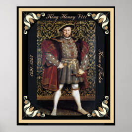 Henry VIII Portrait mit Gerahmten Kanten Poster