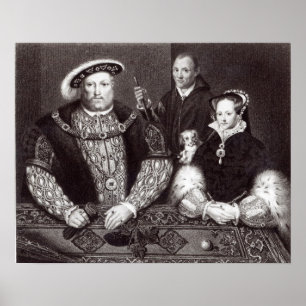 Henry VIII., seine Tochter Queen Mary Poster