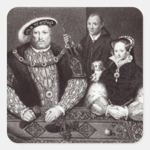 Henry VIII., seine Tochter Queen Mary Quadratischer Aufkleber
