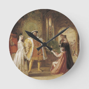Henry VIII und Anne Boleyn Runde Wanduhr