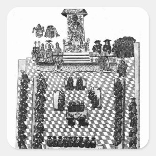 Henry VIII und Parlament im Jahr 1523 Quadratischer Aufkleber