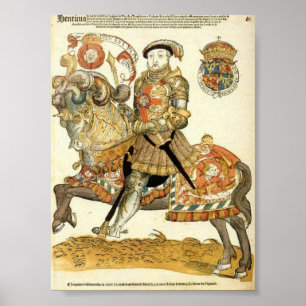 Henry VIII von England zu Pferd Poster