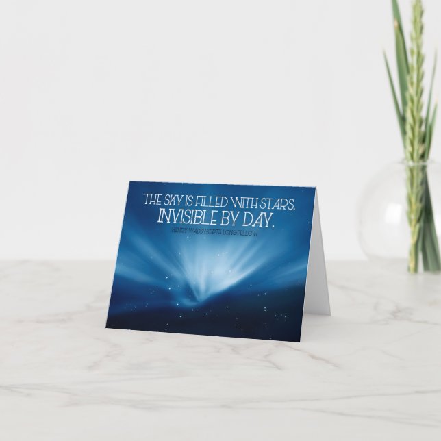 Henry Wadsworth Longfellow Inspiration Sky Dankeskarte (Vorderseite)