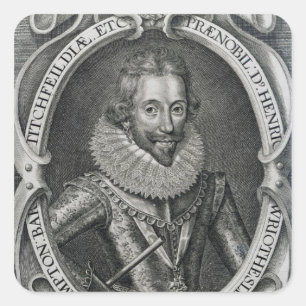 Henry Wriothesley, 3rd Earl of Southampton, 1617 Quadratischer Aufkleber