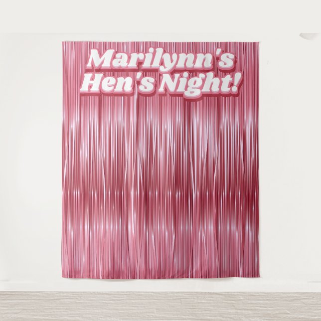 Hens nächtliche Rose Rosa Imitate Tinsel Hintergru Wandteppich (Vorderseite)