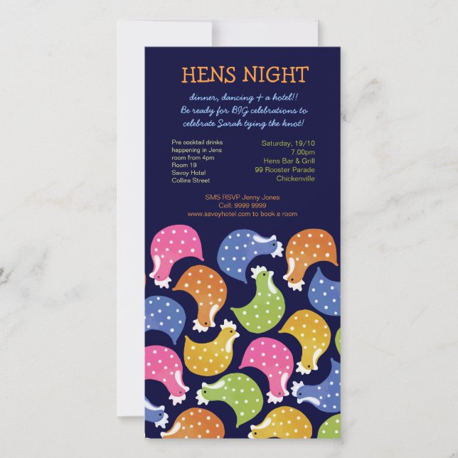 Hens Night Junggeselinnen-Abschied Event Funny Inv (Vorderseite)