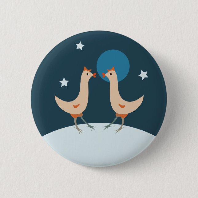 Hens Night Party - Funny Chicken Moon Festival Button (Vorderseite)