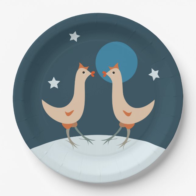 Hens Night Party - Funny Chicken Moon Festival Pappteller (Vorderseite)