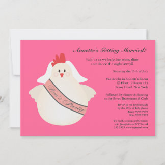 Hens Party Funny Chicken Illustriert einladen Einladung