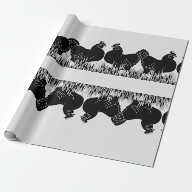 Hens~Silhouette Geschenkpapier (Ungerollt)