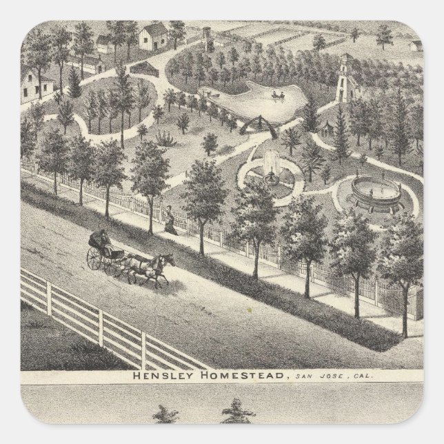 Hensley, Beans Residenzen Quadratischer Aufkleber (Vorderseite)