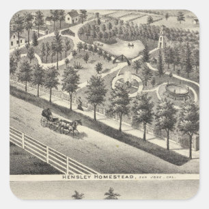 Hensley, Bohnenwohnsitze Quadratischer Aufkleber