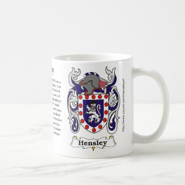 Hensley Familien-Wappen Tasse (Rechts)