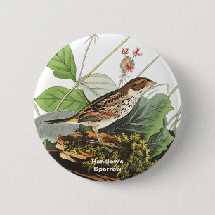 Henslow's Sparrow, Birdwatcher, Audubon Art, Bird Button