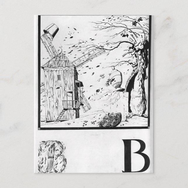 Heorhiy Narbut-Sheet 'V' von 'Ukrainisches Alphabe Postkarte (Vorderseite)