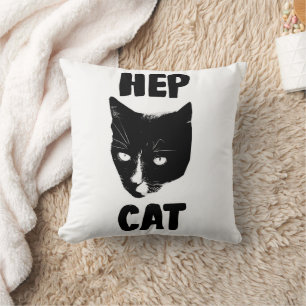 Hep Cat Fun Tuxedo Cat Foto Slogan Art Kissen