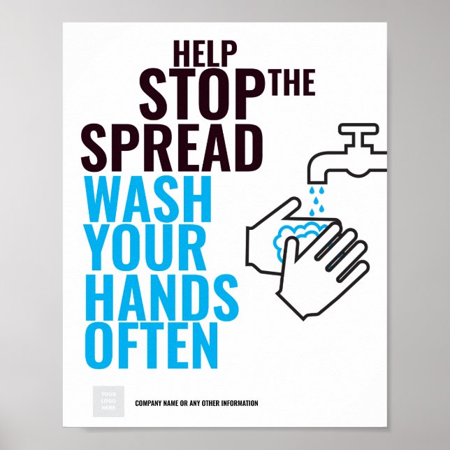 HEP HAT DAS VERBREITETE HAND WASH Poster AUFGEHALT (Vorne)