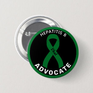 Hepatitis-B-Anwaltsschleife Weiße Taste Button