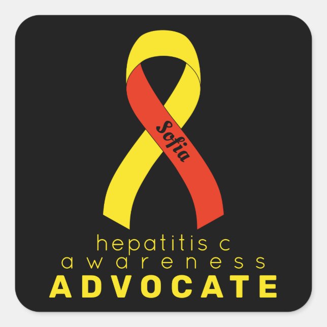 Hepatitis C Advocate Black Square Sticker (Vorderseite)