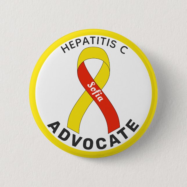 Hepatitis C Advocatus Ribbon White Button (Vorderseite)